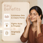 Orange Face Scrub for Brightening - Natural Cleanser with 11 Ayurvedic Ingredients