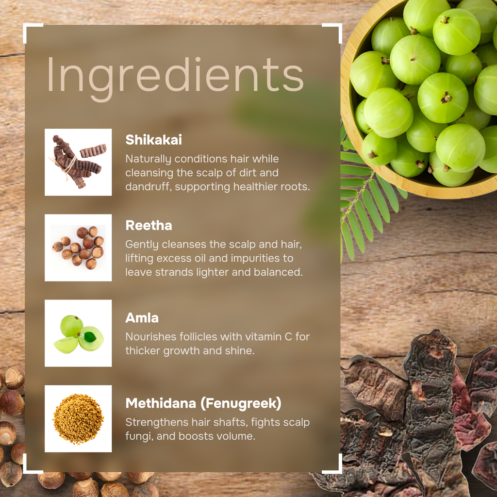 Reetha–Shikakai Natural Hair Wash powder | 100% Herbal | Chemical-free