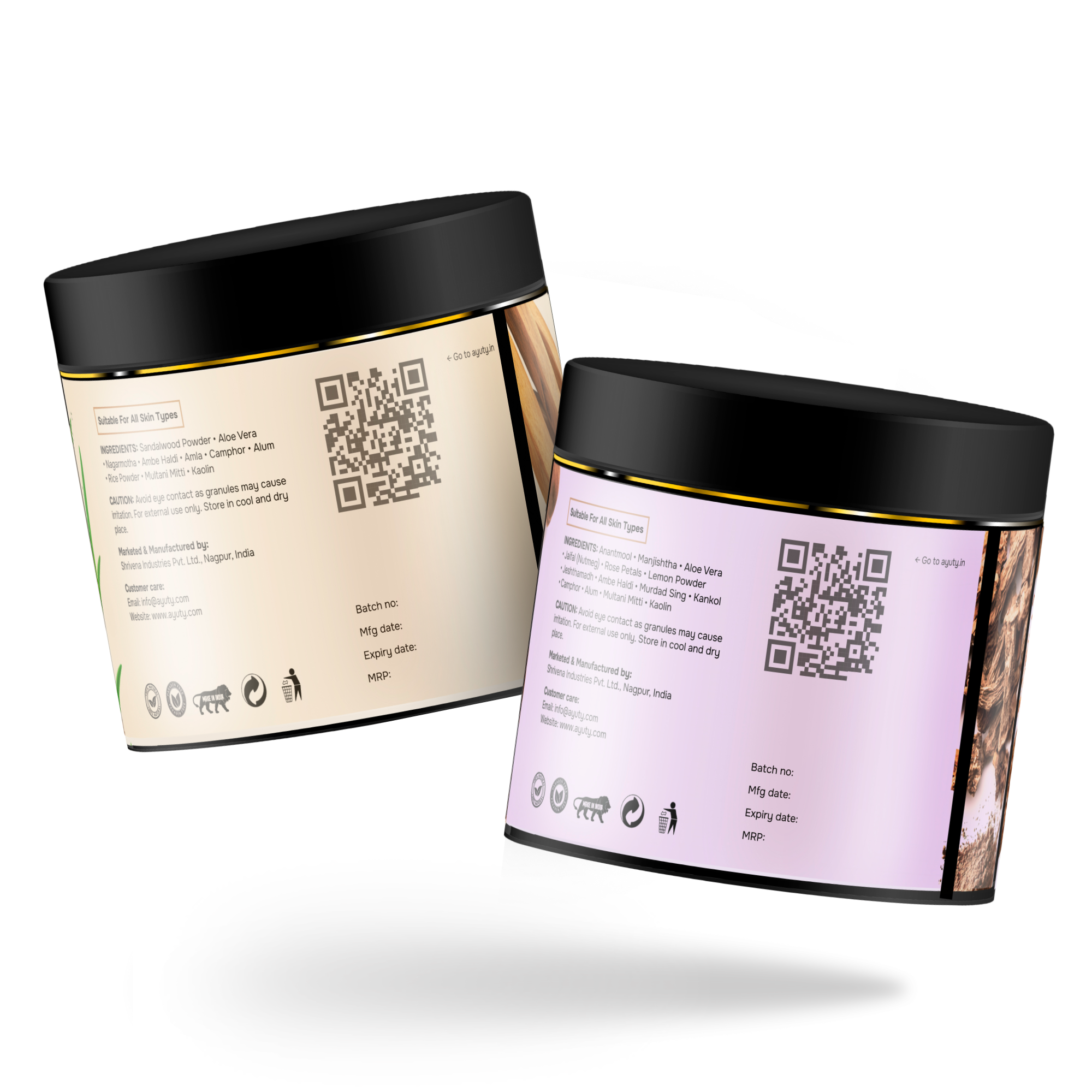 Ayurvedic Face Scrub & Face Pack Combo for Acne, Blackheads, Tan Removal & Glowing Skin