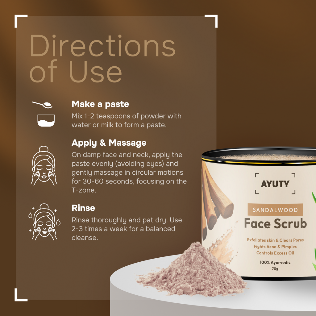 Natural Sandalwood Face Scrub - Advanced Oil control and Exfoliation