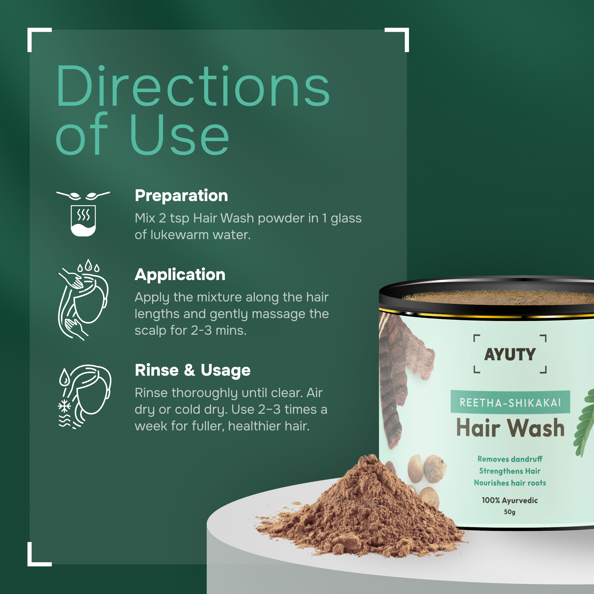 Reetha–Shikakai Natural Hair Wash powder | 100% Herbal | Chemical-free