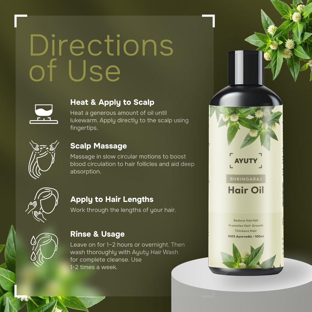 Bhringaraj Hair Oil - 20+ Natural Ingredients for Hair Growth | AYUTY